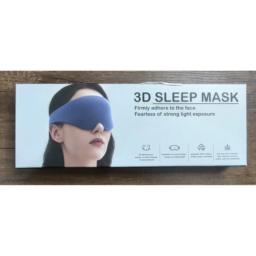 3D Sleep Mask Light Blocking Sleeping Eye Mask Blue A7